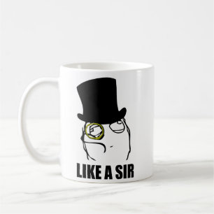 Wie ein Sir Monocle Rage Face Meme Kaffeetasse