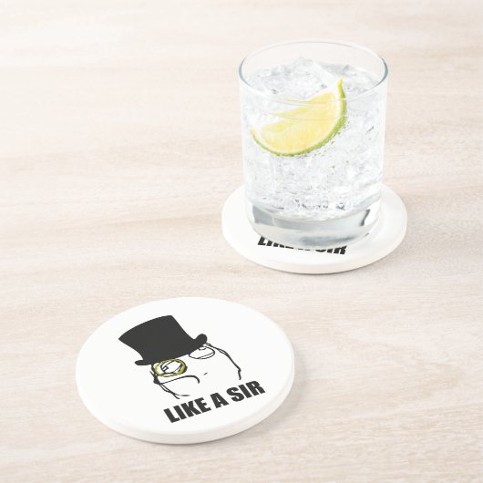 Wie ein Sir Monocle Rage Face Meme Sandstein Untersetzer (Seite)