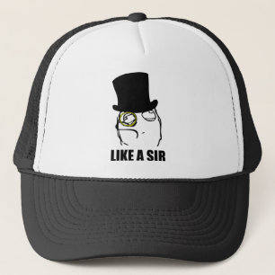 Wie ein Sir Monocle Rage Face Meme Truckerkappe
