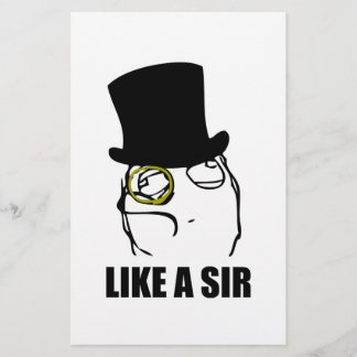Wie ein Sir Rage Face Monocle Meme
