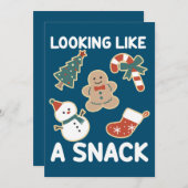 Wie ein Snack, ein fröhlicher Weihnachtssnack Einladung (Vorne/Hinten)