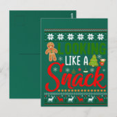 Wie ein Snack Funny Christmas Cookie hässlich auss Postkarte (Vorne/Hinten)
