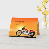 Wie ein Sohn, Motorrad in der Sonnenuntergang Gebu Karte (Gelbe Blume)
