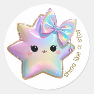 wie ein Stern scheinen Runder Aufkleber