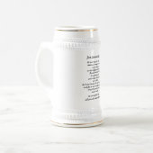 "Wie ein Vater" Stein Bierglas (Vorderseite Links)