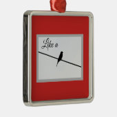 Wie ein Vogel auf einem Wirt - Leonard Cohen Silbernes Ornament (Rechts)