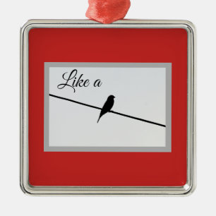 Wie ein Vogel auf einem Wirt - Leonard Cohen Silbernes Ornament