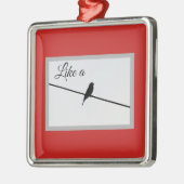 Wie ein Vogel auf einem Wirt - Leonard Cohen Silbernes Ornament (Links)