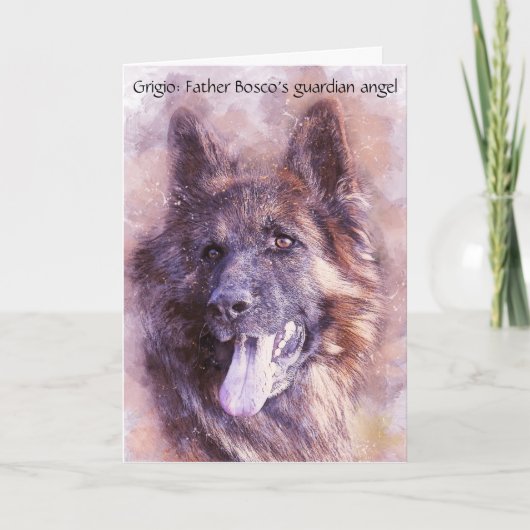 Wie ein Wächter Angel Hund einen katholischen Prie Karte (Vorderseite)