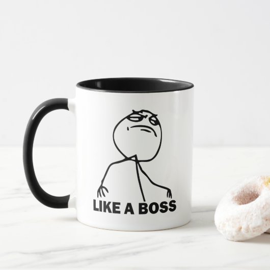 Wie eine Chef Meme Kaffee-Tasse Tasse (Mit Donut)