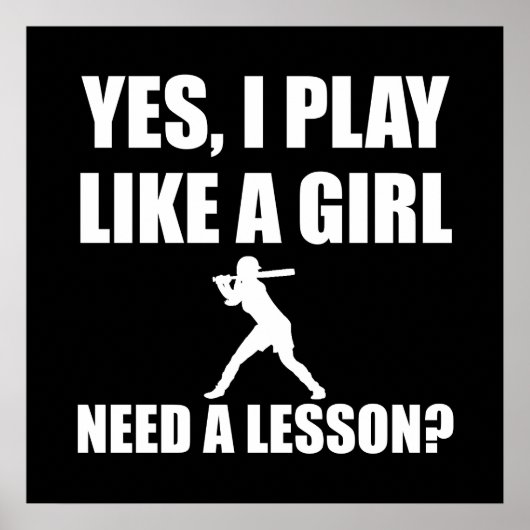 Wie eine Girl-Softball Poster (Vorne)