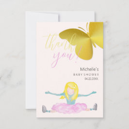 Wie eine Girl Watercolor Illustration Dankeskarte