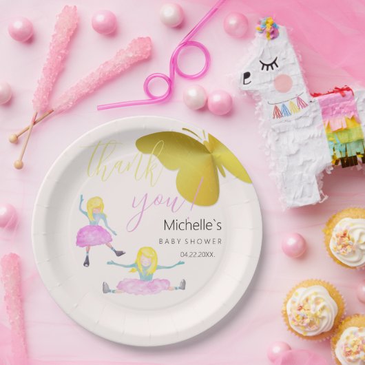 Wie eine Girl Watercolor Illustration Pappteller (Party)