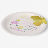 Wie eine Girl Watercolor Illustration Pappteller (Schrägansicht)