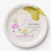 Wie eine Girl Watercolor Illustration Pappteller (Vorderseite)