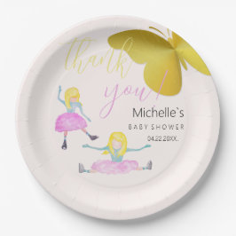 Wie eine Girl Watercolor Illustration Pappteller