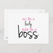 Wie eine Lady denken wie ein Boss Postkarte (Vorne/Hinten)