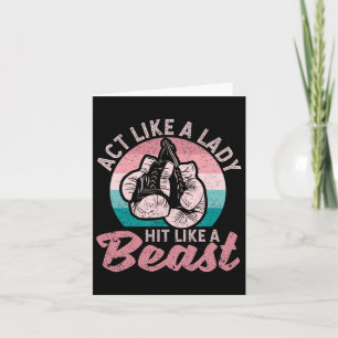 Wie eine Lady Hit wie ein Bestie Funny Boxing Glov Karte