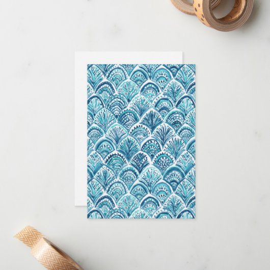 WIE EINE MERMAID Nautical Fish Scala Note Card Mitteilungskarte (Vorderseite/Rückseite Beispiel)