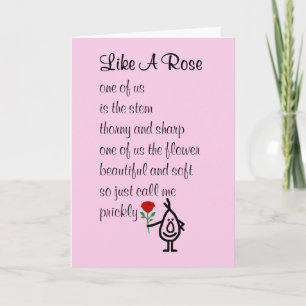 Wie eine Rose, ein lustiges Happy Valentine's Day  Karte