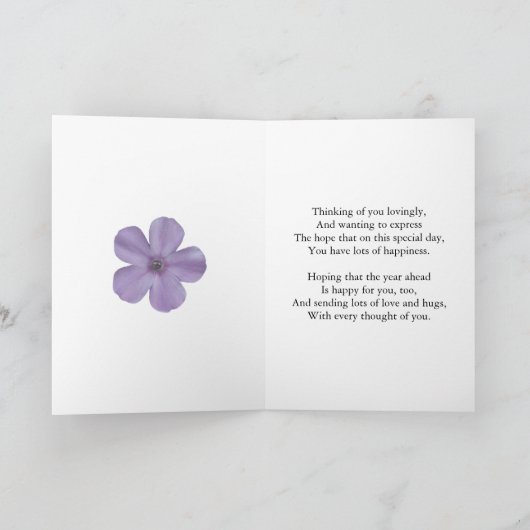 Wie eine Schwester zu mir schimmert Lavender Blume Karte (Innenseite)