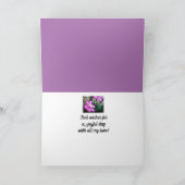 Wie eine Schwester zum Geburtstag Lila Clematicard Karte (Innenseite)