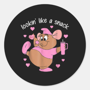 Wie eine Snack-Maus rosa Herz Tumbler Valen ausseh Runder Aufkleber