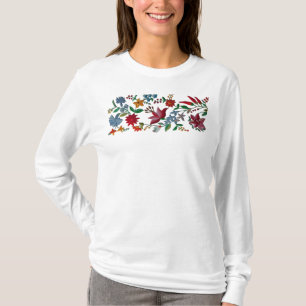 Wie eine Stickerei, gedruckte Blume T-Shirt