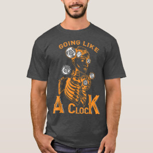 Wie eine Uhr, menschliches Skelett Steampunk T-Shirt