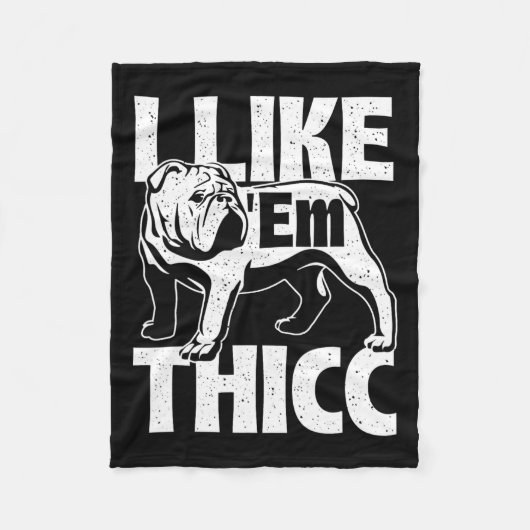 Wie em Thicc - Bulldog Besitzer Tierhund Lover Fleecedecke (Vorderseite)