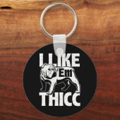Wie em Thicc - Bulldog Besitzer Tierhund Lover Schlüsselanhänger (Vorderseite)