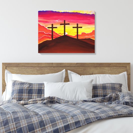 Wie er sagte, drei Crosses Oaster Leinwand Art (Insitu (Schlafzimmer))