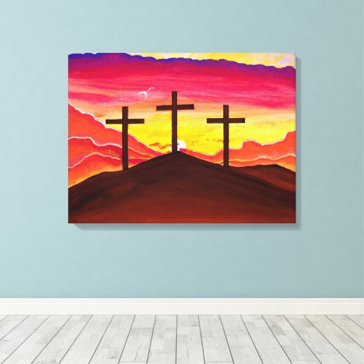 Wie er sagte, drei Crosses Oaster Leinwand Art (Insitu (Holzboden))