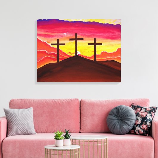Wie er sagte, drei Crosses Oaster Leinwand Art (Insitu (Wohnzimmer))