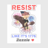 Wie es ist 1776 widerstehen aufkleber (Blatt)
