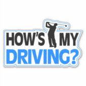 Wie fahre ich? | Funny Golf Car Sticker (Vorderseite)