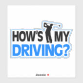 Wie fahre ich? | Funny Golf Car Sticker (Blatt)