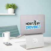 Wie fahre ich? | Funny Golf Car Sticker (Laptop auf Schreibtisch)