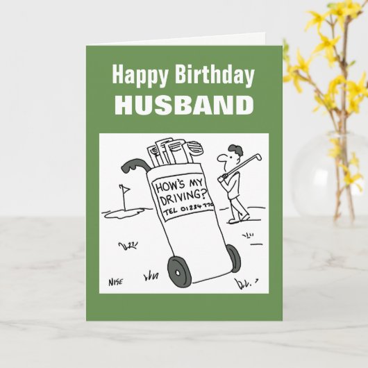 Wie fahre ich? Funny Golf Card Karte (Gelbe Blume)