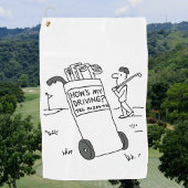 Wie fahre ich? Funny Golf Cartoon Golfhandtuch
