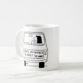 Wie fährt meine Ehefrau? Kaffeetasse (Vorderseite Links)