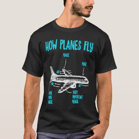 Wie Flugzeug den Motor des Flugzeugingenieurs flie T-Shirt (Vorderseite)