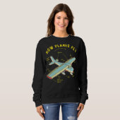 Wie Flugzeug den technischen Fächer des Flugzeugin Sweatshirt (Vorne ganz)