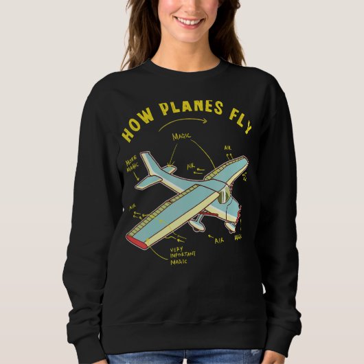 Wie Flugzeug den technischen Fächer des Flugzeugin Sweatshirt (Vorderseite)