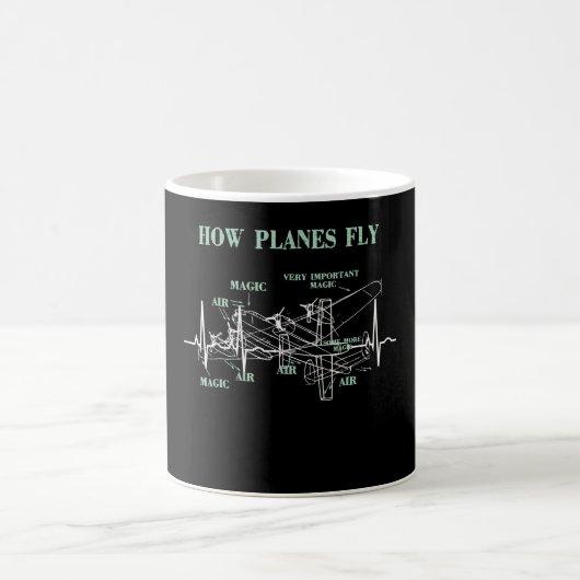 Wie Flugzeuge fliegen Flugingenieur Pilot Geschenk Kaffeetasse (Mittel)