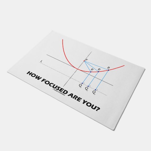 Wie fokussiert sind Sie? Parabola Graph Math Spaß Fußmatte (Schrägansicht)