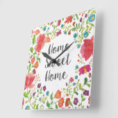 Wie Frida V | Zuhause Sweet Zuhause Quadratische Wanduhr (Winkel)