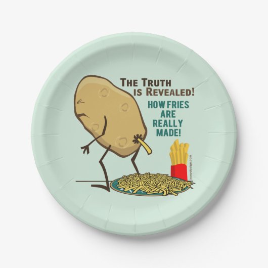 Wie Fries wirklich gemacht werden Pappteller (Vorderseite)