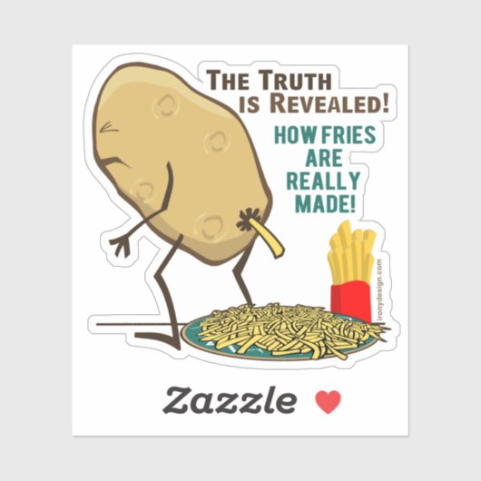 Wie Fries wirklich konturgeschnitten werden Aufkleber (Blatt)