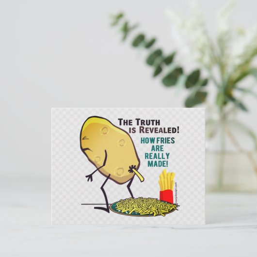 Wie Fries wirklich zu einer lustigen Postkarte gem (Stehend Vorderseite)